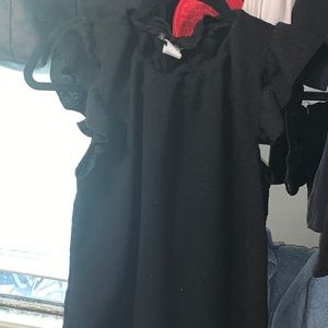 Cute black top size s brand GYFT flutter arms and neck